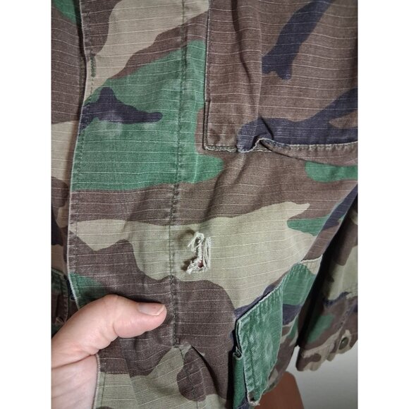 Army Military Fatigues Jacket Woodland Print Men's Size Large Regular Grunge Y2K - Picture 6 of 8